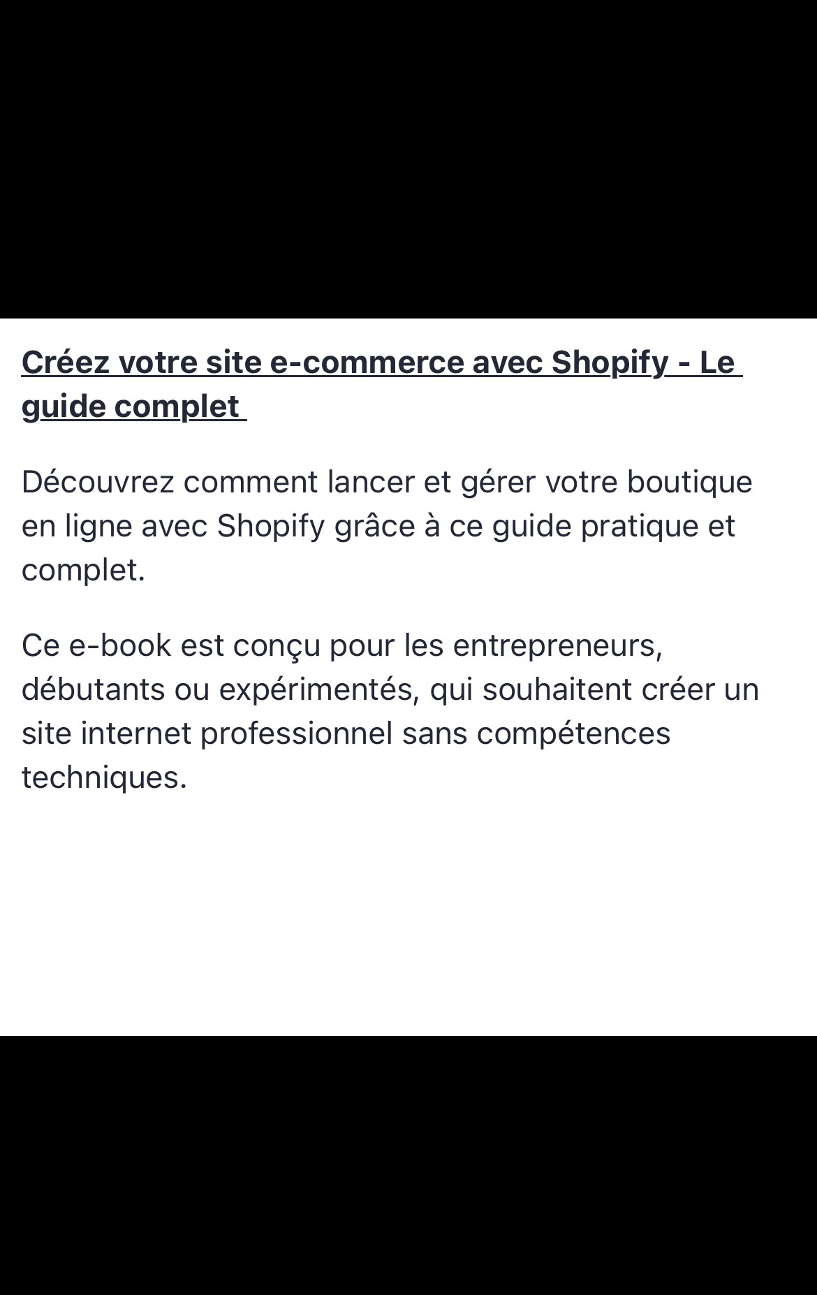 E-BOOK Shopify (création de site internet)