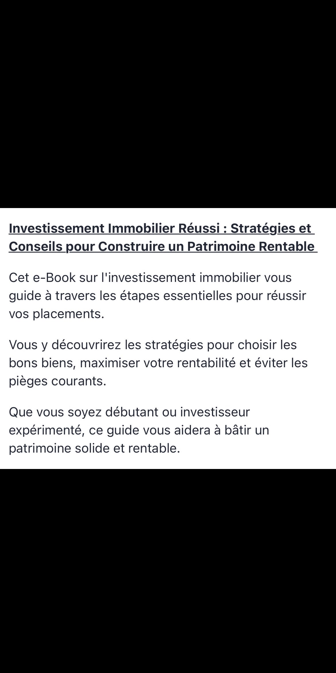 E-BOOK Investissement Immobilier